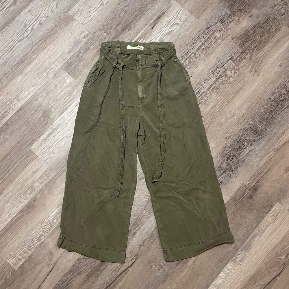 Anthropologie Belted Wide Leg Paperbag Trouser Size 4